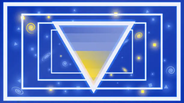 Vector illustration of Retro futuristic glowing geometric illustration - Space and energy.
