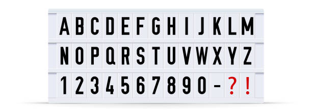 アルファベット、ヴィンテージライトボックスのフォント。ベクトルの図 - lightbox点のイラスト素材／クリップアート素材／マンガ素材／アイコン素材