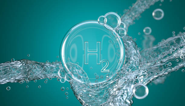 abstrakte nanomolekulare struktur. h2 wasserstoff - wasserstoff stock-fotos und bilder
