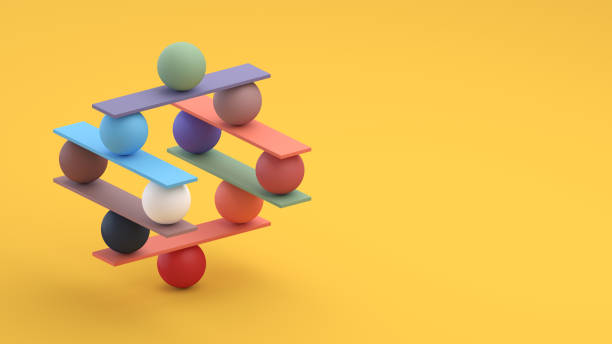 istock Jenga game color block tower with balls 1299482876