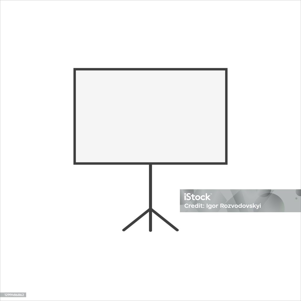 Vector Image Of Projector Screen On White Isolate Stock Illustration ...
