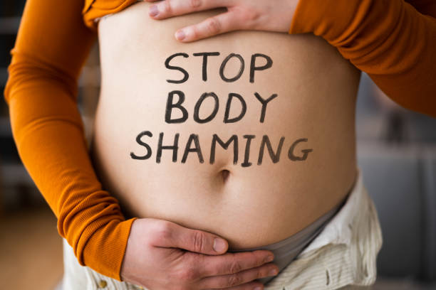 Stop Body Shaming, Shyness And Depression Stop Body Shaming, Shyness And Depression. Positive Text low body fat stock pictures, royalty-free photos & images