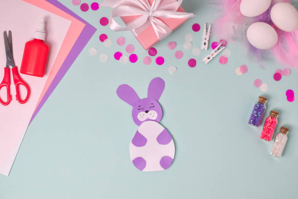 DIY paper crafts for the Easter holiday. Hobbies at home with children. Self-employment and needlework.