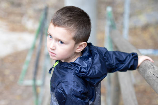 istock Little child in the forest on the bridge 1299490389