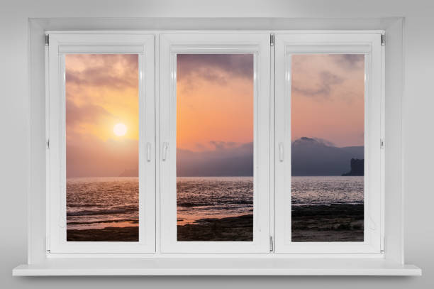 istock View from the window to the sunset over the sea 1299493793