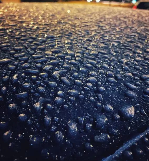 Ice drops on the car roof