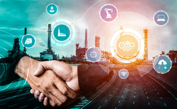 istock Industry 4.0 technology concept - Smart factory for fourth industrial revolution 1299496190