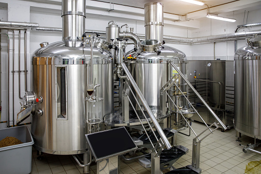 Equipment for brewing beer. Small brewery,craft beer production
