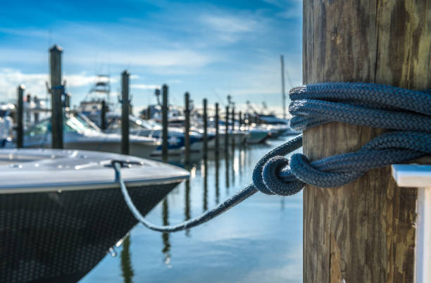 Safe boats Secure mooring for boats in a quiet marina. Marina stock pictures, royalty-free photos & images