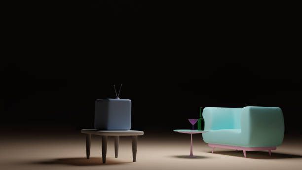 istock A beautiful sofa that a simply style place in the dark room 1299512535