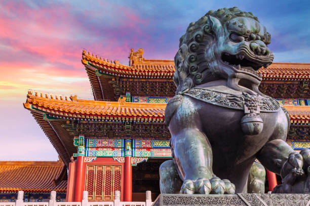 The Forbidden City with Galaxy in Beijing, China The Forbidden City with Galaxy in Beijing, China tiananmen square stock pictures, royalty-free photos & images