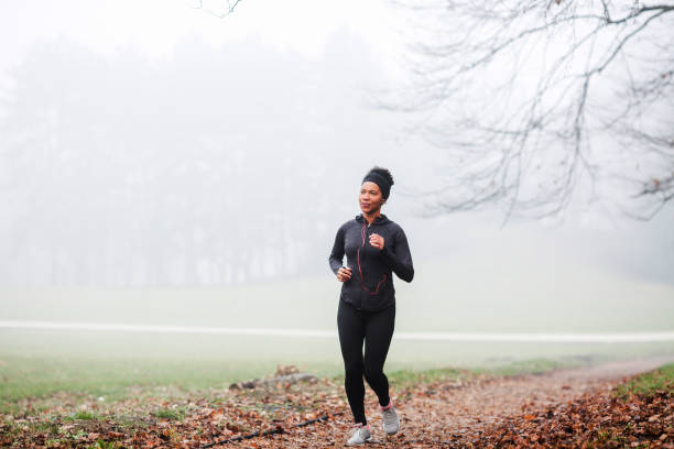 istock Fresh morning in forest. young woman in forest. 1299518903