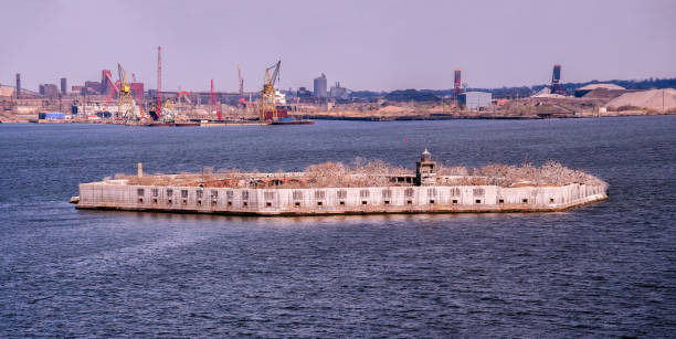 Fort Carroll in Baltimore Harbor stock photo