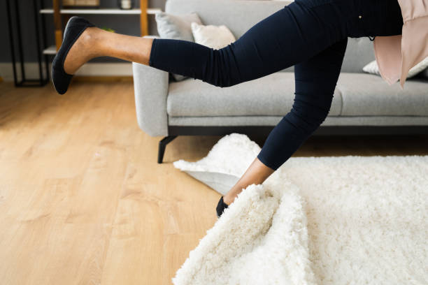 istock Falldown Hazard. Clumsy Woman Stumbled 1299523613