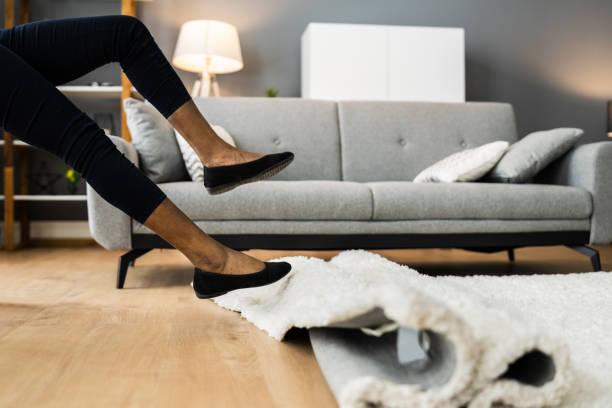 istock Falldown Hazard. Clumsy Woman Stumbled 1299523617
