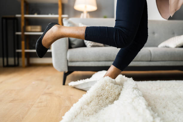 istock Falldown Hazard. Clumsy Woman Stumbled 1299523618