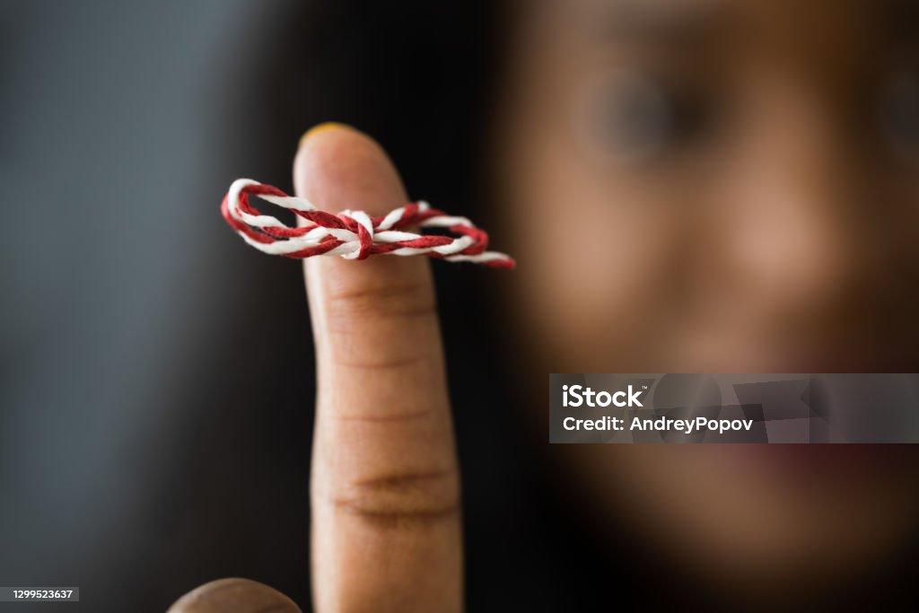 African American Woman With Memory Ribbon. Don't forget African American Woman With Memory Ribbon. Don't forget. Mind Help Reminder Stock Photo