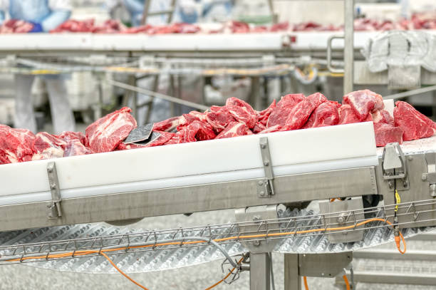 istock Fresh beef. Meat cut into large pieces 1299528153
