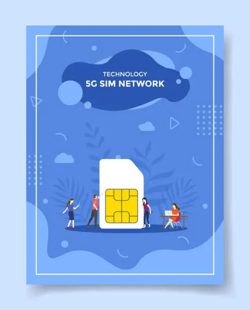 Vector illustration of 5g sim network concept for template of banners, flyer, books cover, magazine