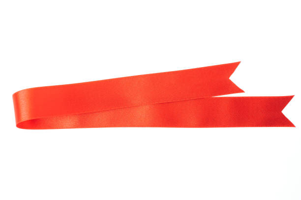 istock Red banners ribbons label on white background 1299530438
