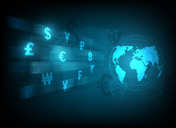 istock Money transfer and currency exchange symbols illustration 1299536096