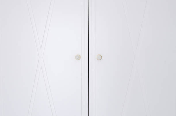 istock White wooden Closet doors close up background texture 1299544020