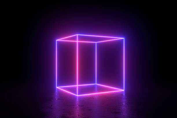 istock Abstract ultraviolet neon lights geometric shape background 1299544102