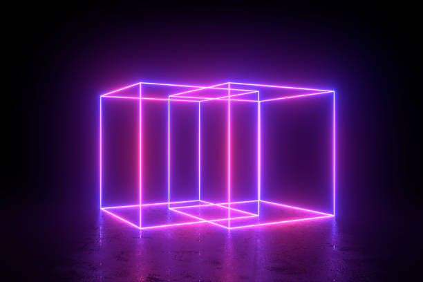 istock Abstract ultraviolet neon lights geometric shape background 1299544114