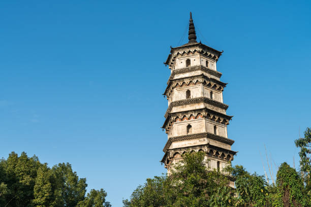 istock ancient tower closeup against a blue sky 1299550405