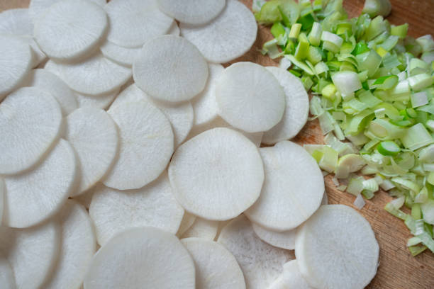 istock Vegetables on wooden board; healthy eating concept; radish 1299561335
