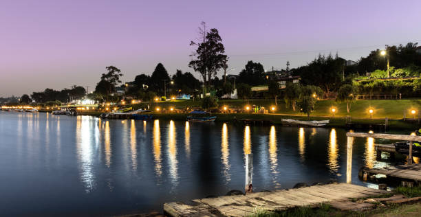 istock Evening view of Gregory lake, beautiful scenery, light reflection in the water 1299561533