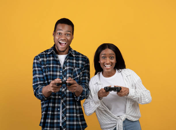 istock Facial expression and victory in modern game, entertainment at home during covid 1299564228