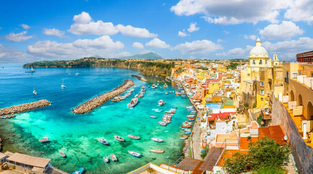 istock Landscape with colorful houses in Procida island 1299566079