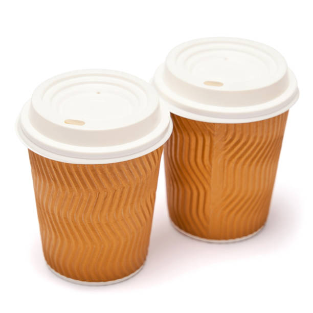 istock two paper coffee cups with plastic top isolated on white background with clipping path 1299566322
