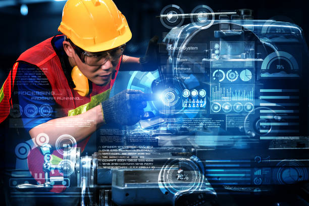 istock Engineering technology and industry 4.0 smart factory concept 1299567177