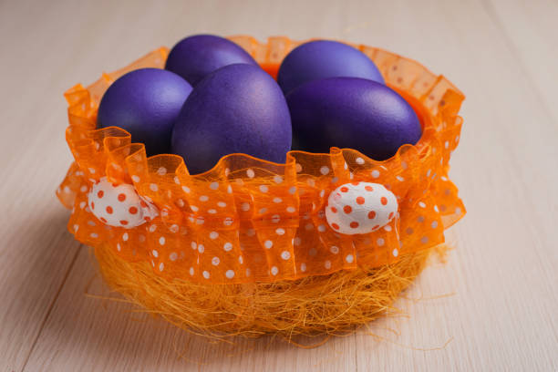 Easter composition with eggs. Festive decoration. Happy Easter.