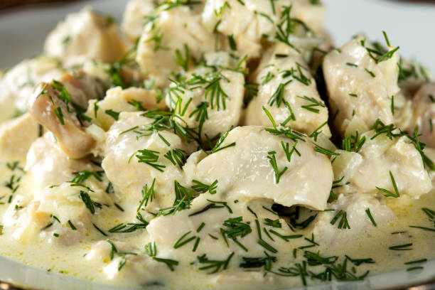 istock Stew made from chicken meat, cream and mushrooms 1299581990