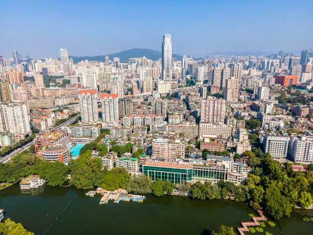 istock Aerial photography Guangzhou CBD modern architectural landscape 1299582076