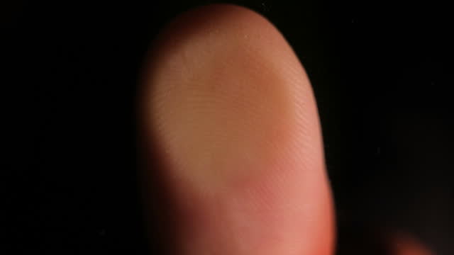 Biometric identification of close-up. Dark template . Fingerprints macro.