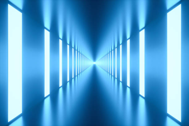 istock 3D Illustration. Tunnel with lights on the laterals. 1299584342
