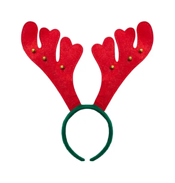 Photo of Santa reindeer horns isolated on white