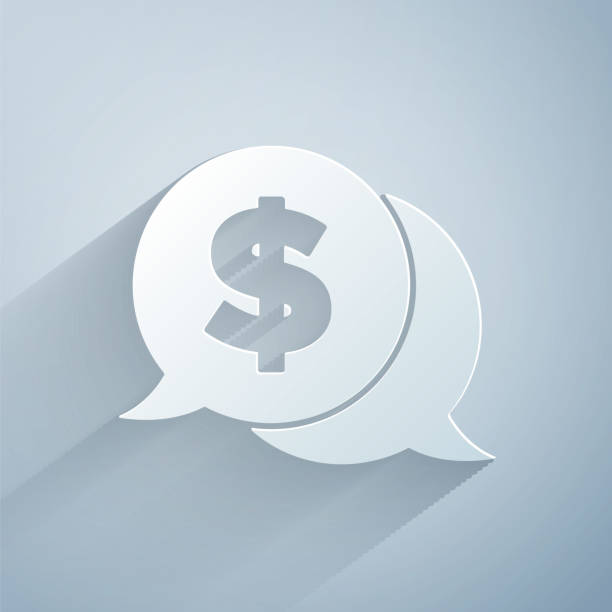istock Paper cut Coin money with dollar symbol icon isolated on grey background. Banking currency sign. Cash symbol. Paper art style. Vector 1299587698