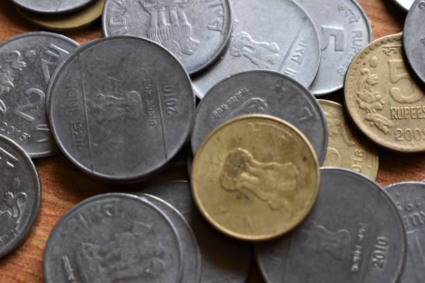 istock Group of Indian rupee coins 1299588853
