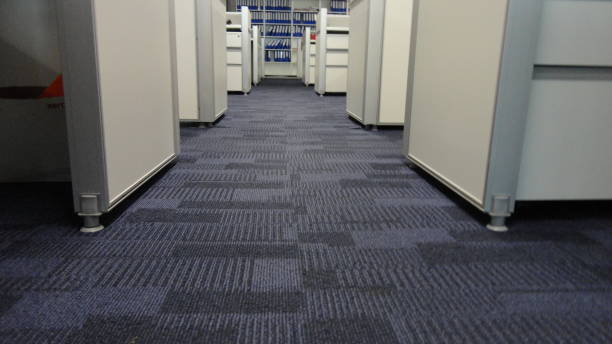 istock Blue color fabric background at the office floor. 1299596635
