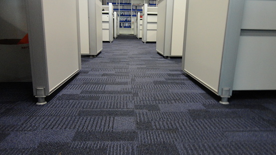 Dark blue carpet pattern interior for the office design