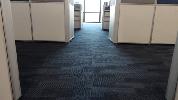 istock Blue color fabric background at the office floor. 1299596648