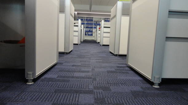 istock Blue color fabric background at the office floor. 1299598677