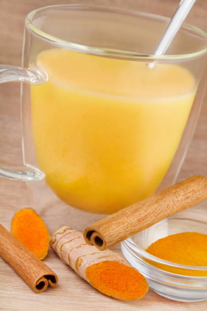 istock Milk with curcuma and cinnamon close up 1299603358