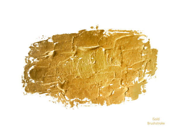 istock Vector gold paint smear stroke stain. Abstract gold glittering textured art 1299603978