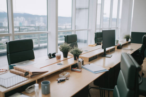 interior of co sharing office lot in day time